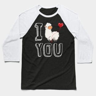 I Love You Llama Valentine Baseball T-Shirt